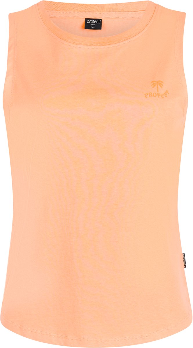 Protest PRTReturn Singlet Dames Mouwloos Ronde hals Loose fit Crème Cantaloupe Ii