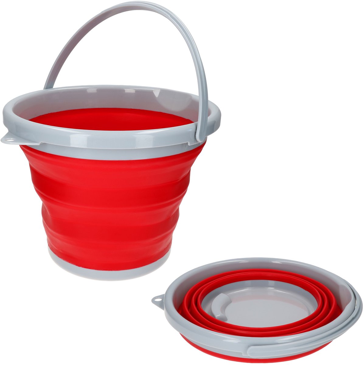 Opvouwbare emmer 10 liter rood