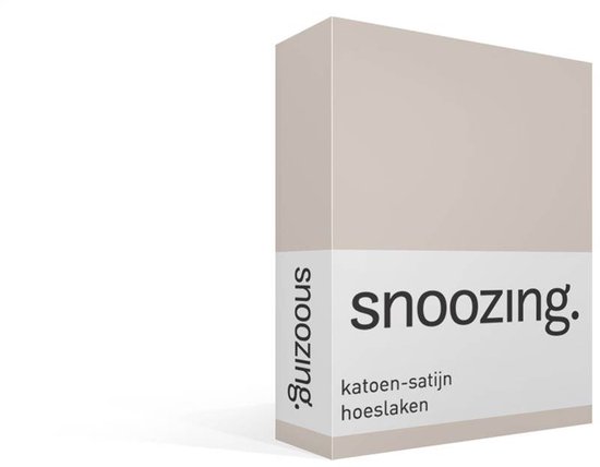 Hoeslaken coton-satin Snoozing - 100x220 cm - Une personne - Sable