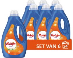 Robijn - Vloeibaar Wasmiddel- Color - 6 flessen - 144 Wasbeurten - Voordeelverpakking