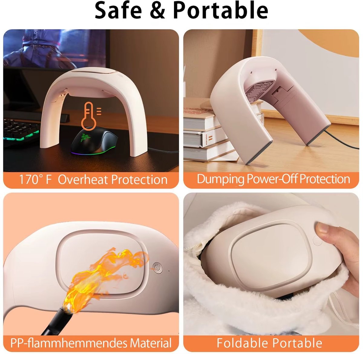 Opvouwbare Draagbare Verwarmde Muismat Handwarmer – Elektrische Bureau Verwarming Voor Thuis en Kantoor — cadeau in Cadeau-ideeën - foto 4