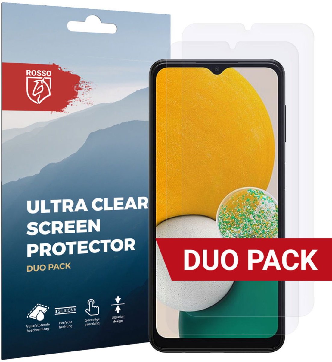 Rosso Clear Screen Protector Duo Pack Geschikt voor Samsung Galaxy A13 5G/A04s Ultra