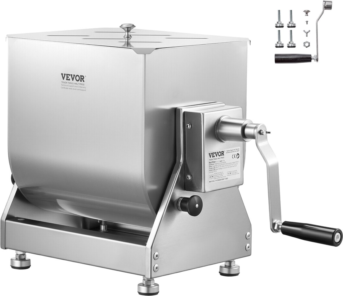 VEVOR Vleesmenger 30L Kantelcontainer Vleesverwerkingsapparatuur Gehakt
