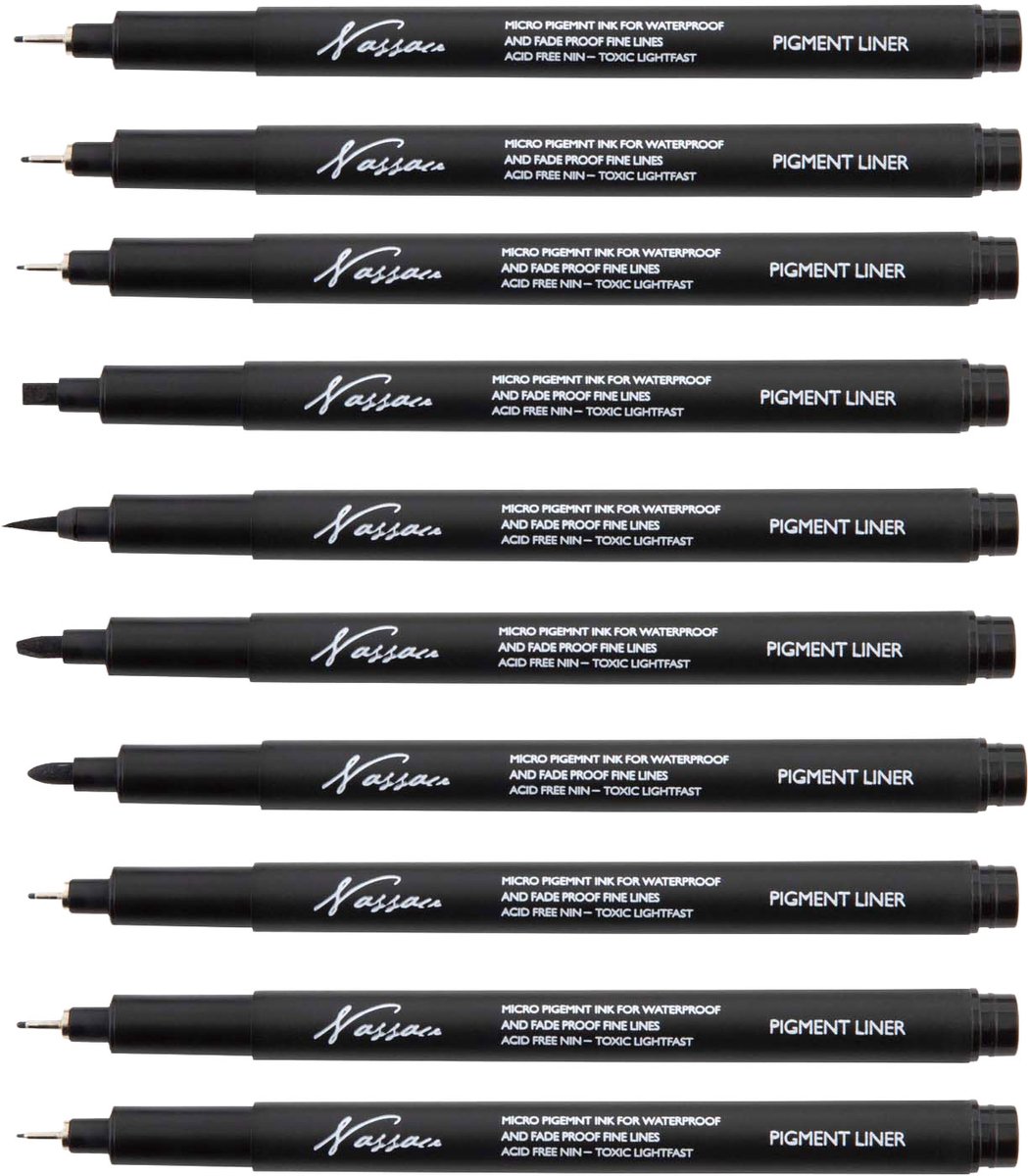 Fineliners Zwart en Brush Pen Set - Pennen, Tekeningen en Schetsen, Fineliner Set, Tekenpennen, Drawing Set - 10 Stuks — afbeelding 3