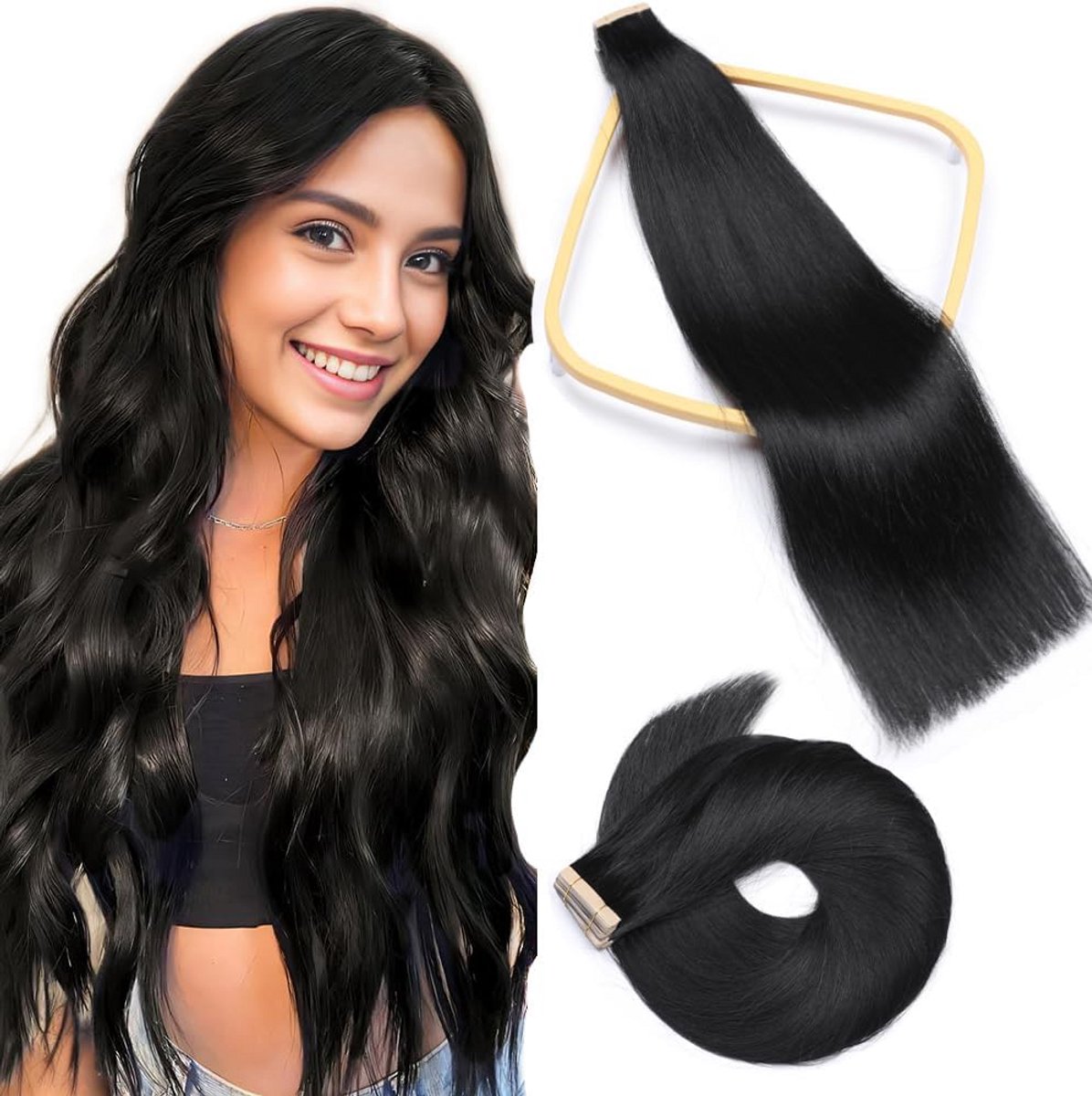 Tape-in Haarverlenging Menselijk Haar 40g 20 Stuks 35 cm