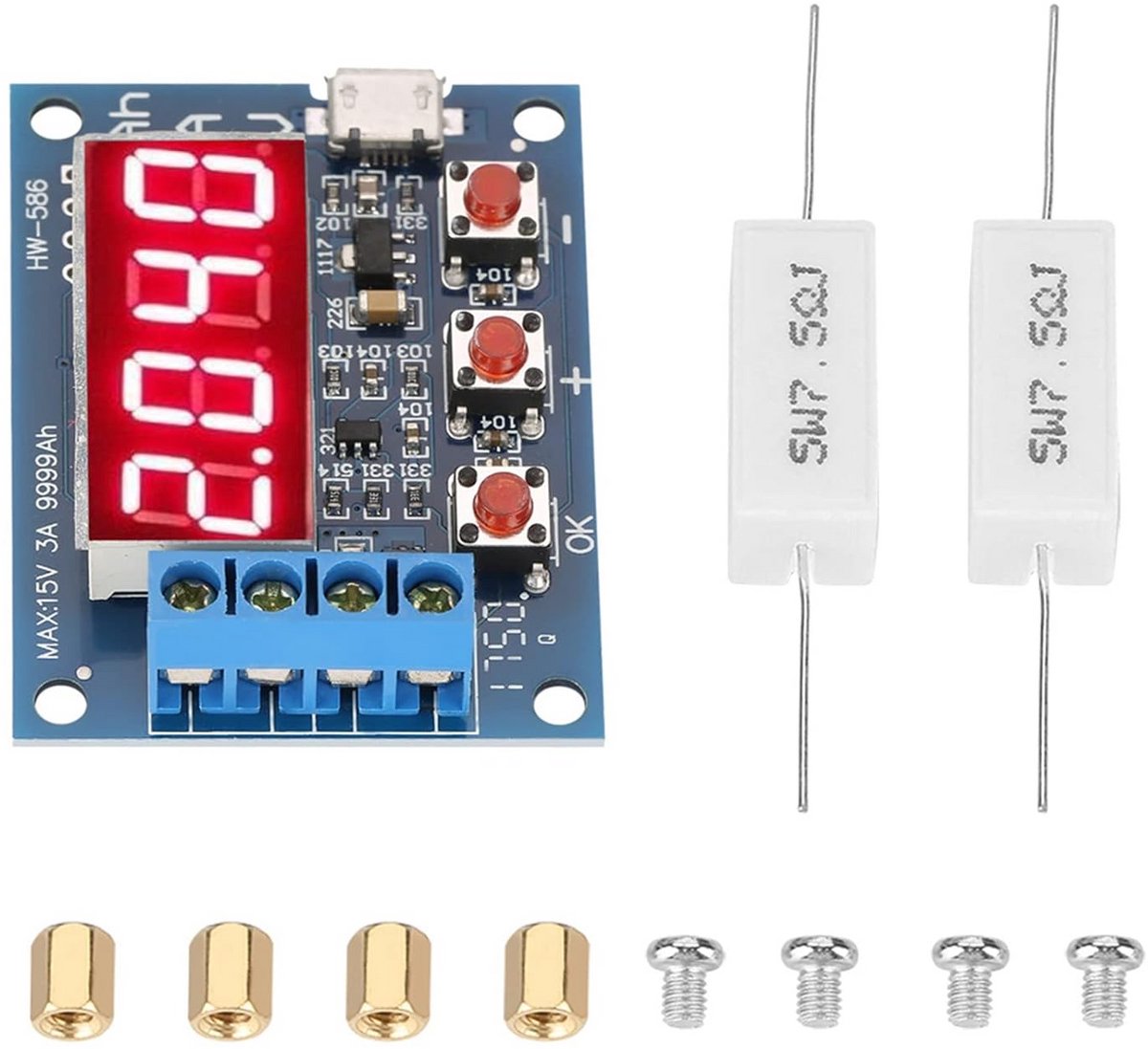 Capaciteitsmeter Batterij Tester voor 1.2V tot 12V Loodzuur en Lithium Accu's