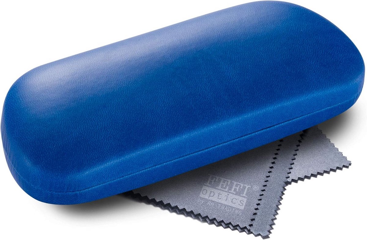 Stijlvolle Hardcase Brillenkoker met Poetsdoek - Zachte Binnenvoering