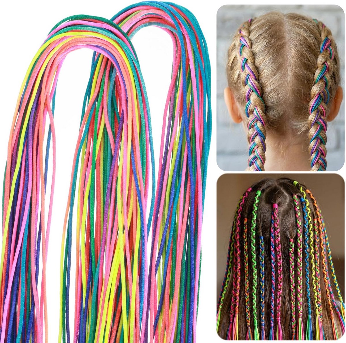 64 Stuks Kleurrijke Haar Wraps voor Vlechten en Accessoires
