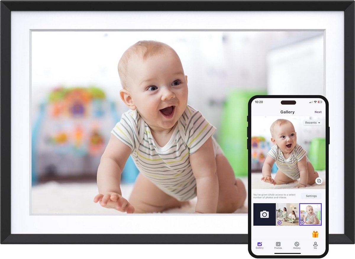 Digitale Fotolijst met Wifi - Fotolijsten - Frameo App - HD Kwaliteit - Herinneringen