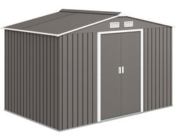 Outsunny tuinschuur - gegalvaniseerd staal - 2,7 x 1,8 meter - grijs
