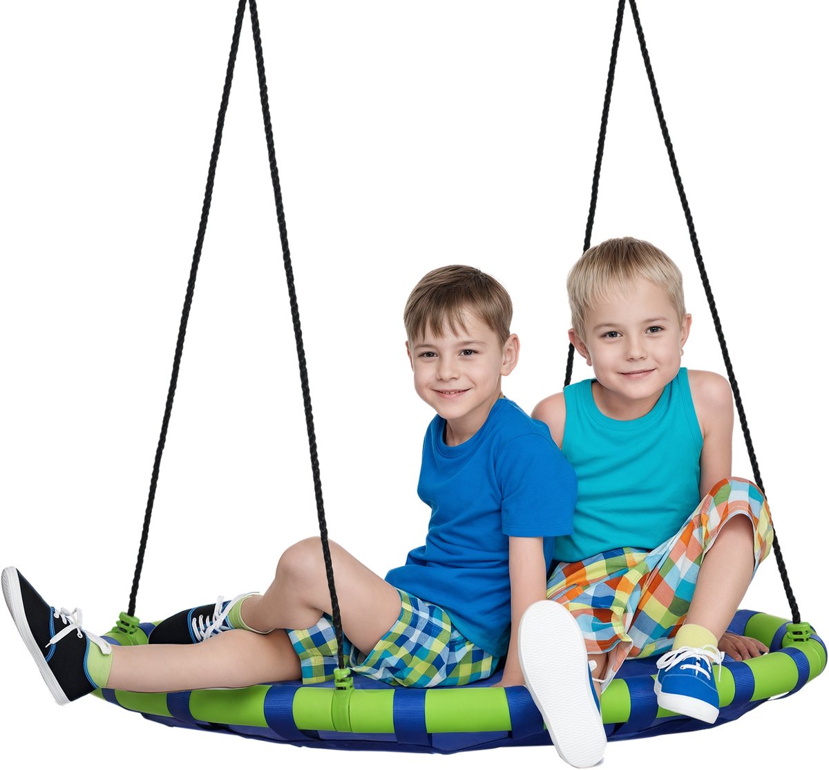 Outsunny Kinderschommel - Staal - 100x100x180cm - Blauw