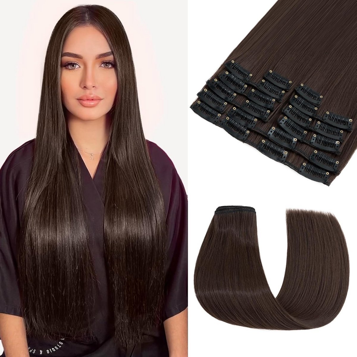 Lange Clip-In Haarverlenging 55cm - Volle Extensions voor Vrouwen
