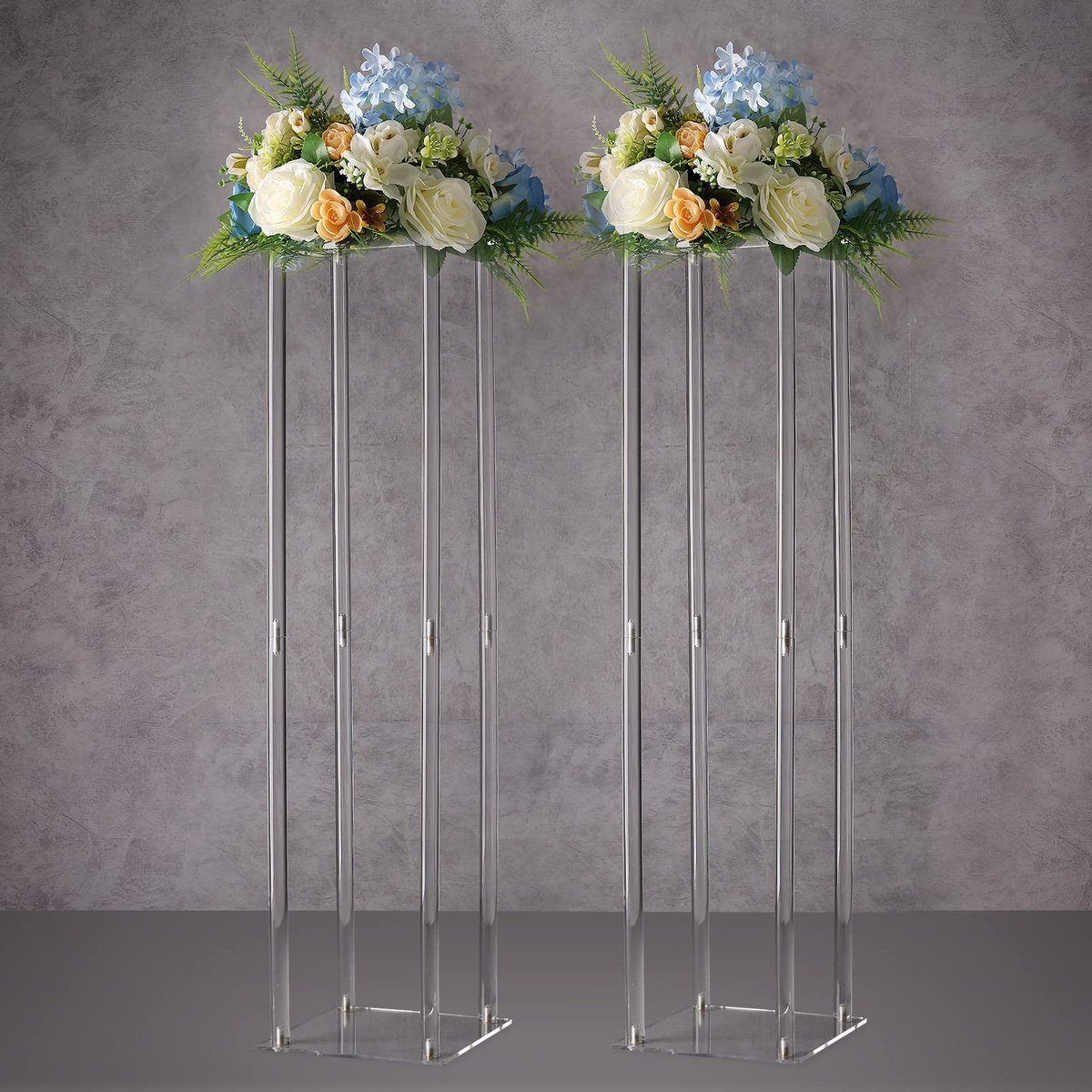 Acryl Bloemstandaard - Set van 2 Duidelijke Pedestals - 90 cm Hoge Vazen voor Hudecoratie en Feestelijke Evenementen