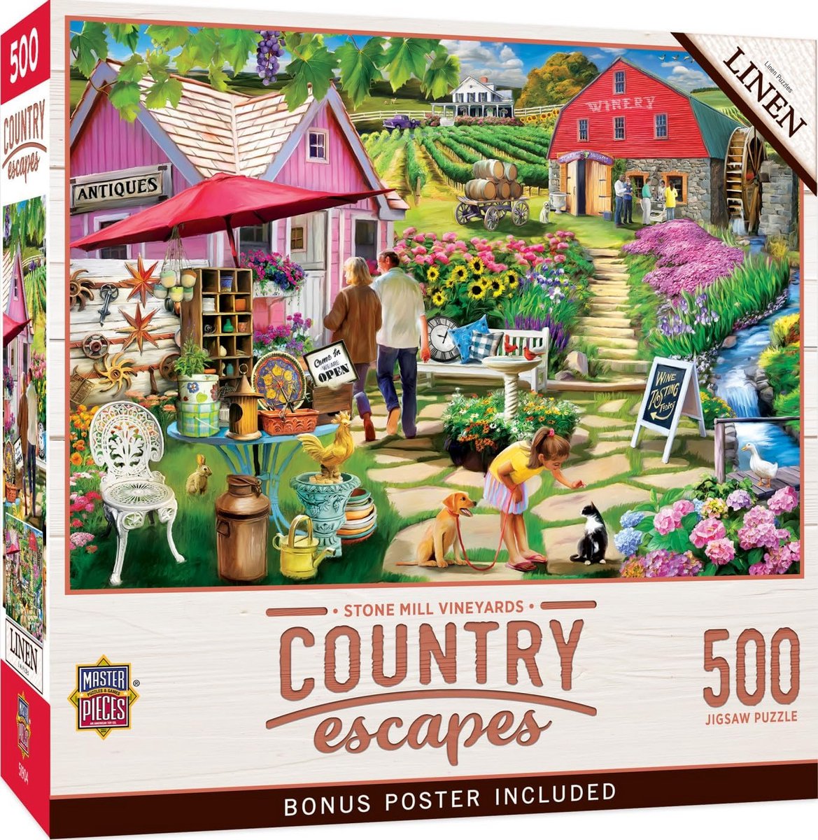 Prachtige 550 Stukjes Puzzel: Landelijk Wijngaard Gezicht