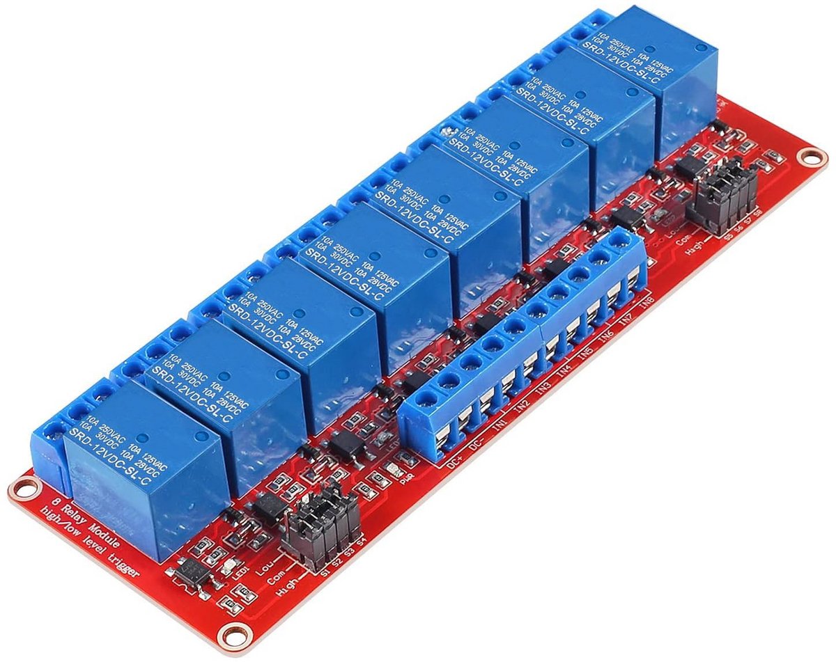 8 Kanaals Relaismodule 12V met Optocoupler voor Arduino en Raspberry Pi