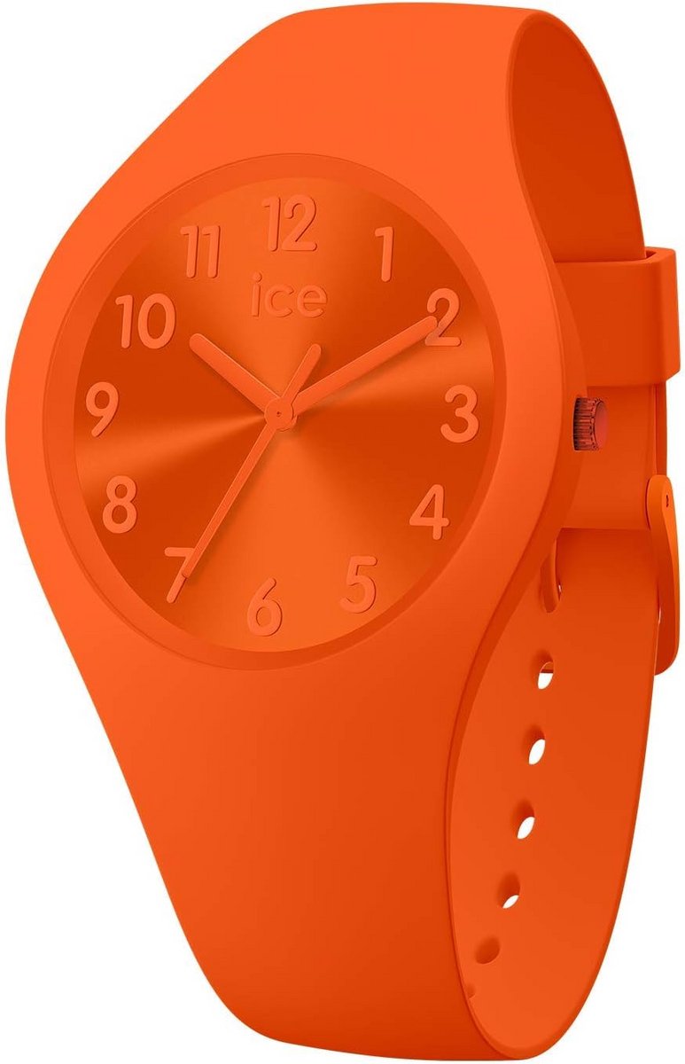 Oranje Dameshorloge met Siliconen Band - Vrolijk en Kleurrijk Uurwerk (Klein)