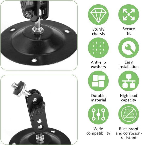 4x Universele 360° Verstelbare Camerabevestiging voor Binnen en Buiten - Robuuste Wandhouder — afbeelding 5