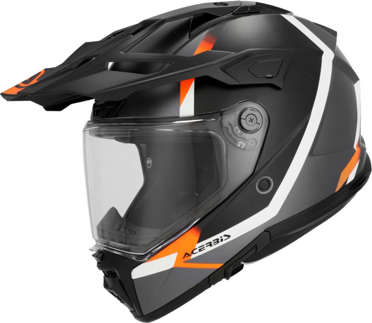 Acerbis Attack Graphic Mat Zwart Oranje Adventure Integraalhelm - Helm