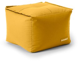 Lumaland Zitzak Lounge Modular Poef | Individueel uitbreidbare & lichte poef | Wasbare & waterdichte zitmeubelen voor binnen & tuin | Binnen & buiten | 54x54x54 cm (mosterdgeel)