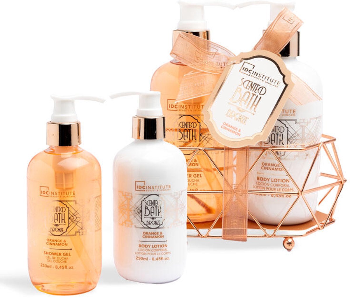 IDC Geschenkset Bad - Geurige Douchegel en Bodylotion Duo Orange & Cinnamon - 1 stuk