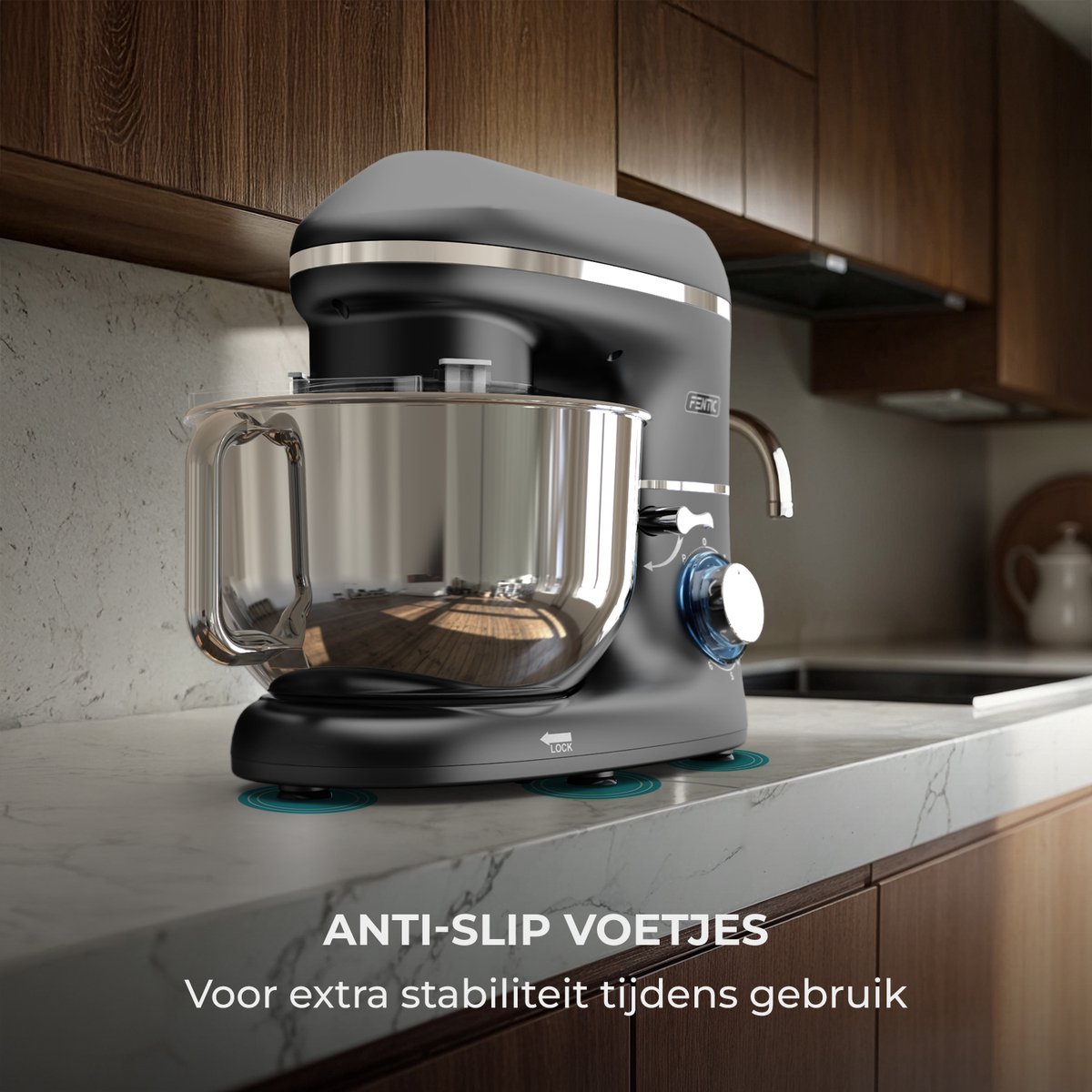 Fentic Keukenmachine – 2000W – Keukenrobot - Foodprocessor - 6,2L Mengkom – Incl. extra Accessoires – Zwart thumbnail 6