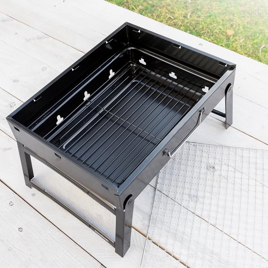 ATXANC BBQ Grill - Tafel Barbecue - Houtskoolbarbecues - Mini Houtskool Smoker - Opvouwbare inkapbare ruime tafel BBQ voor camping reizen vakantie compact van Merkloos — afbeelding 3