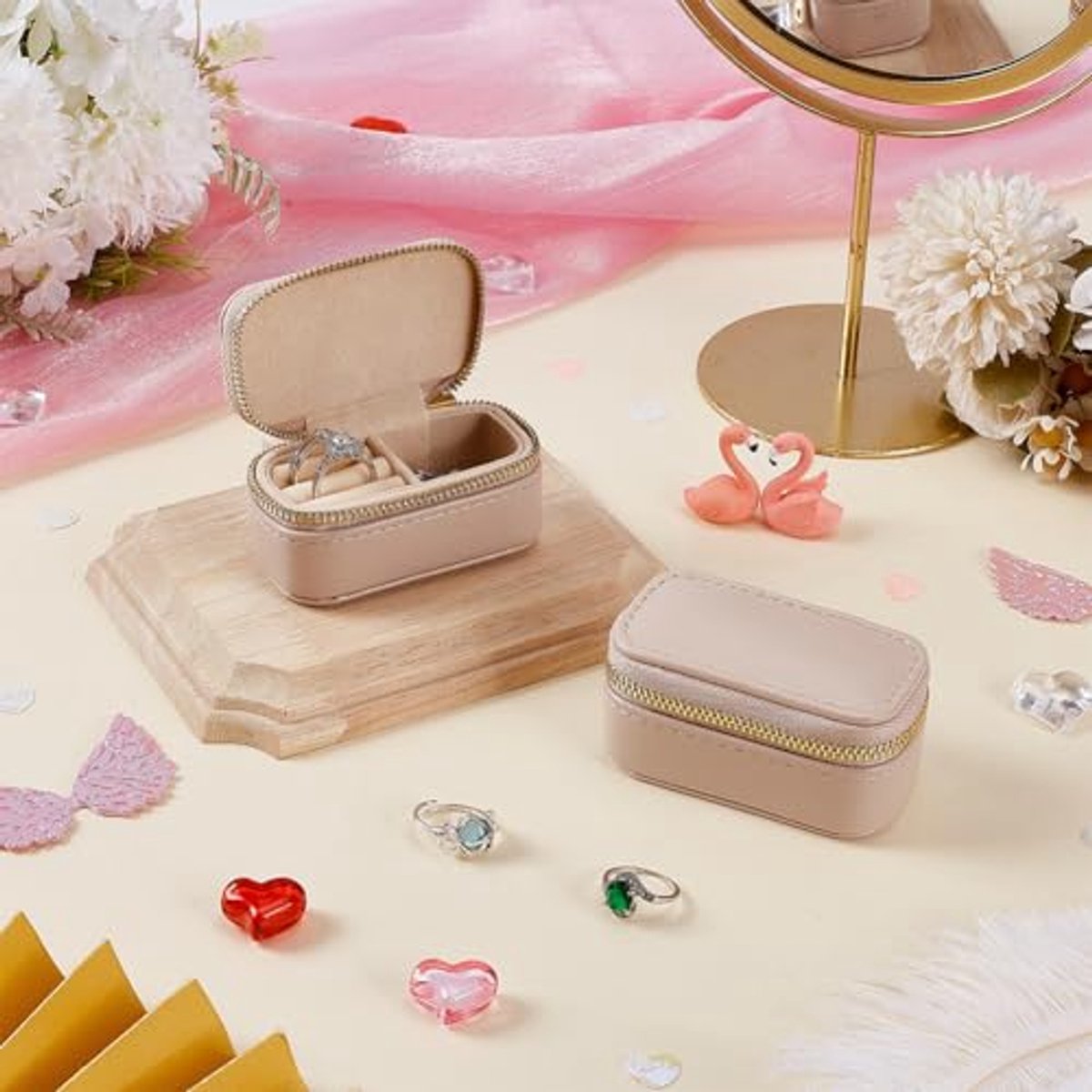 Mini Sieraden Case - Draagbaar en Compact - 8.5x4.9x4.1 CM