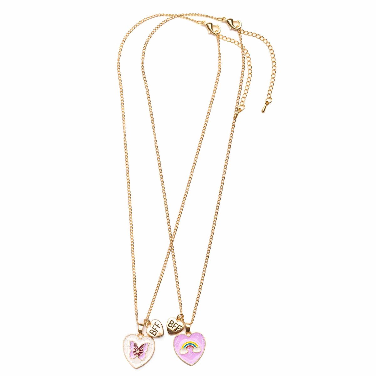 Great Pretenders - Vriendschapsketting bff duo vlinder en regenboog - Roze