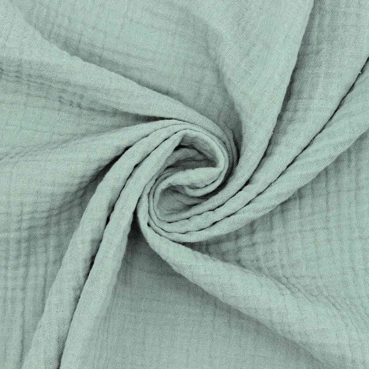 Craft Loom - Double gauze katoen groen-grijs - per meter (per 50 cm) - Koperpatina
