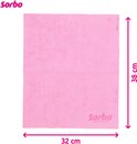 Roze Sorbo microvezeldoek met afmetingen 32x38 cm.