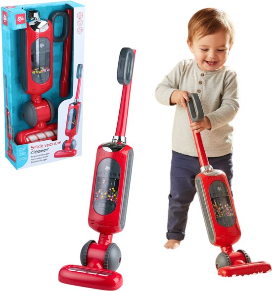 Dirt Devil Speelgoed stofzuiger – Kinder Steelstofzuiger met Werkende Zuigfunctie en Realistisch Geluid – Voor Jongens en Meisjes vanaf 3 Jaar - Rood/ Grijs