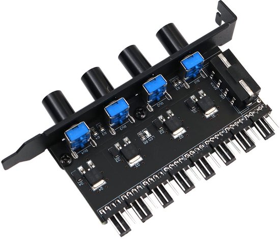 8-Kanaals PC Ventilator Hub met Snelheidsregeling voor PCI Beugel