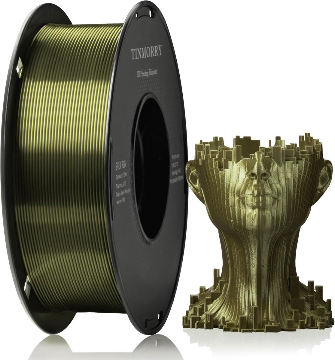 Zijdeachtig PLA 3D-printerfilament 1,75 mm 1 kg Brons Kleur