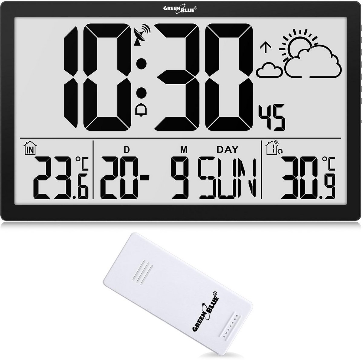 Digitale Wandklok met Weerstation, Buitensensor en DCF-tijd