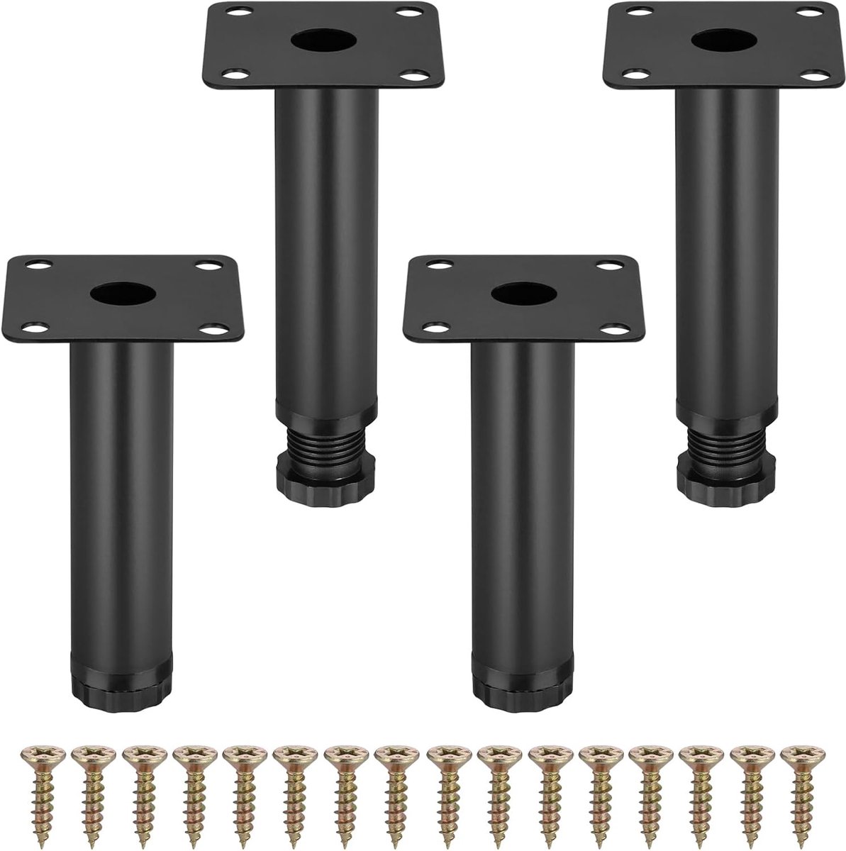 Meubelpoten - bankpoten - stoelpoten - meubelpoten set van 4 - meubelpoten zwart - Tafelpoten van Metaal - 10cm - van Imperatoris