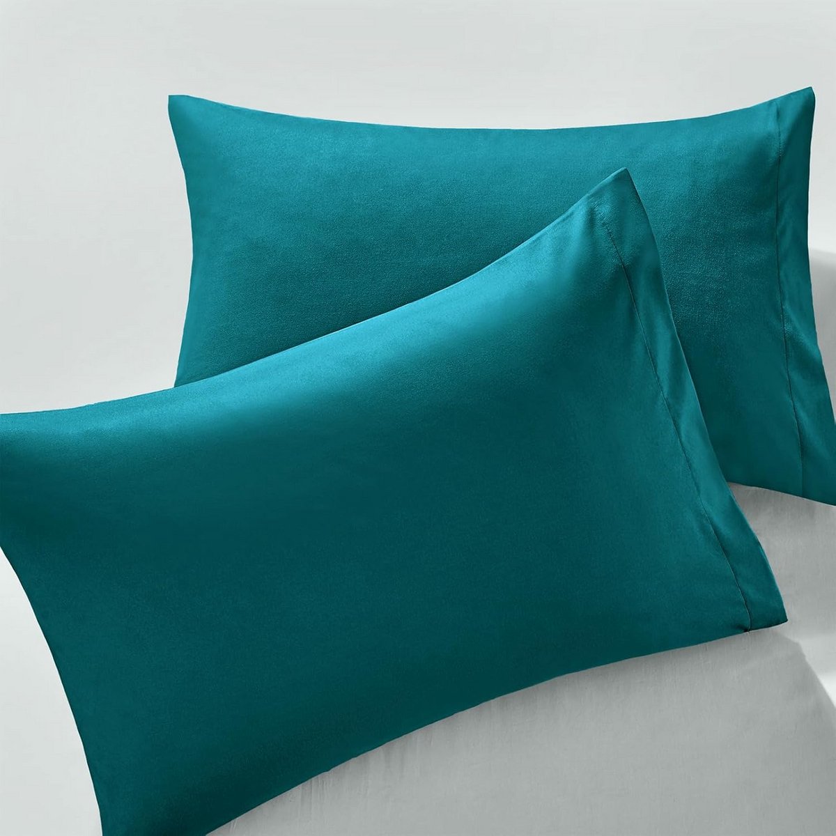 2 Stuks Microvezel Kussenslopen Queen Maat 50x76cm - Teal Anti-Kreuk