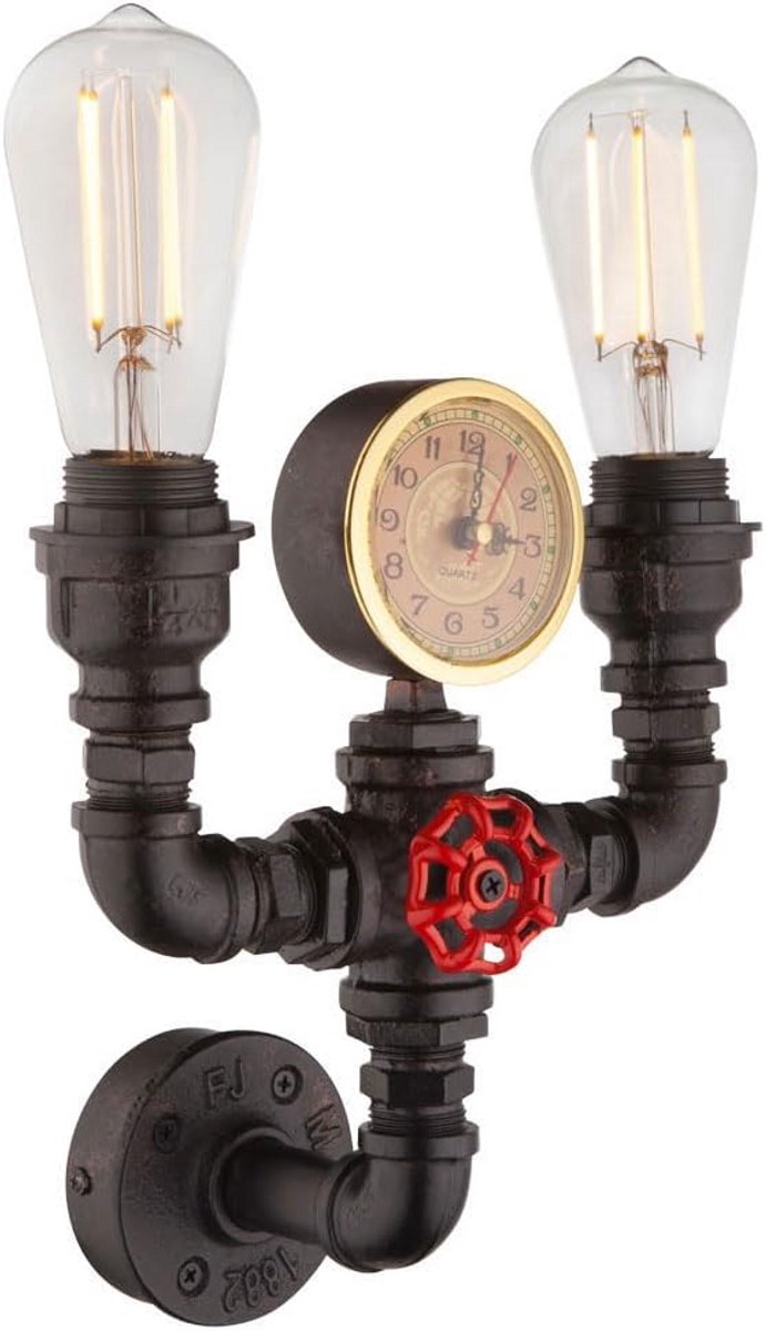 Moderne Wandlamp met Gouden Accent en Zwarte Afwerking