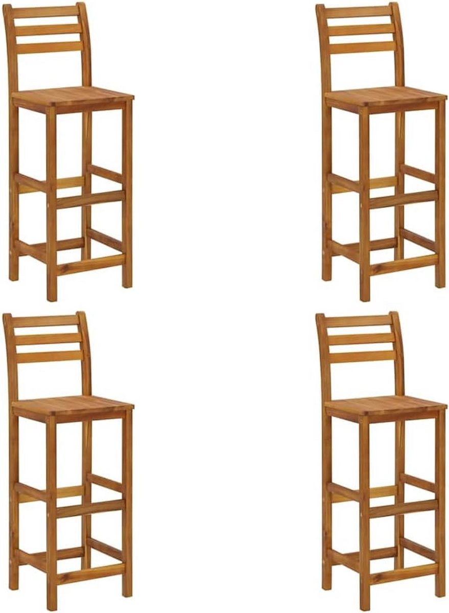 Set van 4 Barkrukken Massief Acaciahout Duurzaam