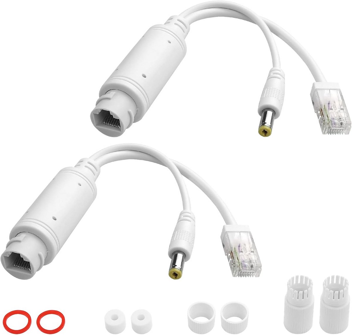Waterdichte PoE Splitter Set 48V naar 12V voor IP Camera's (2 Stuks)