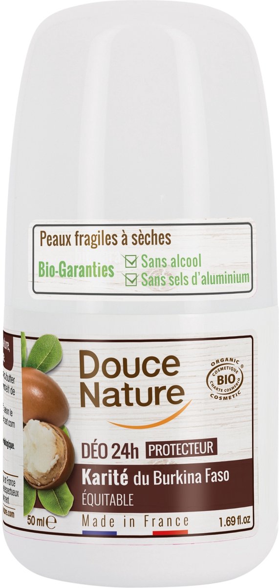 Douce Nature Deodorant roll on met karite sheabutter 24h bio 50 Milliliter