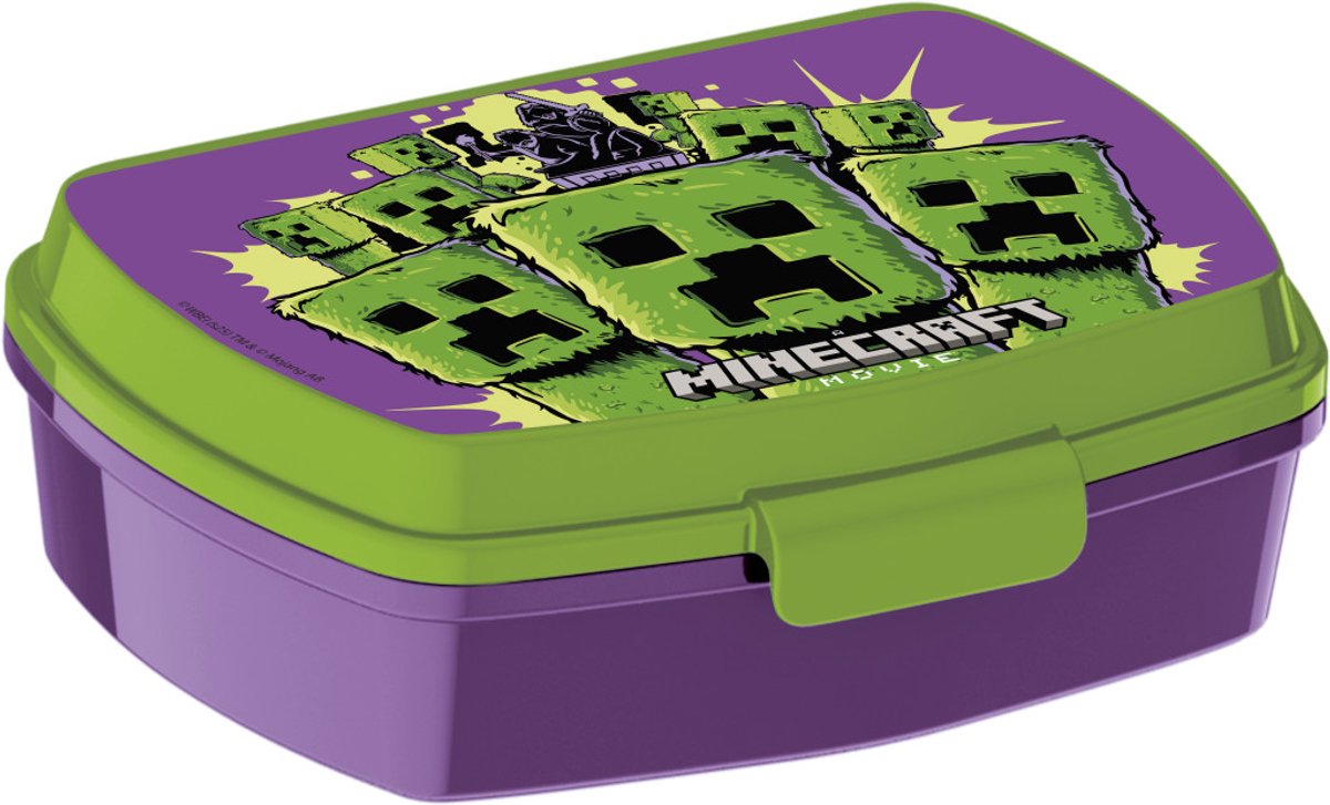 Minecraft Broodtrommel 1,5 Liter – Lunchbox met Deksel – Plastic – BPA-vrij – The Movie