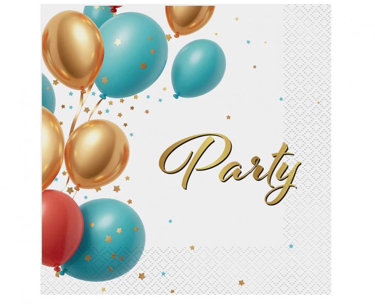 Party Balloon servet set van 20, 33x33 cm