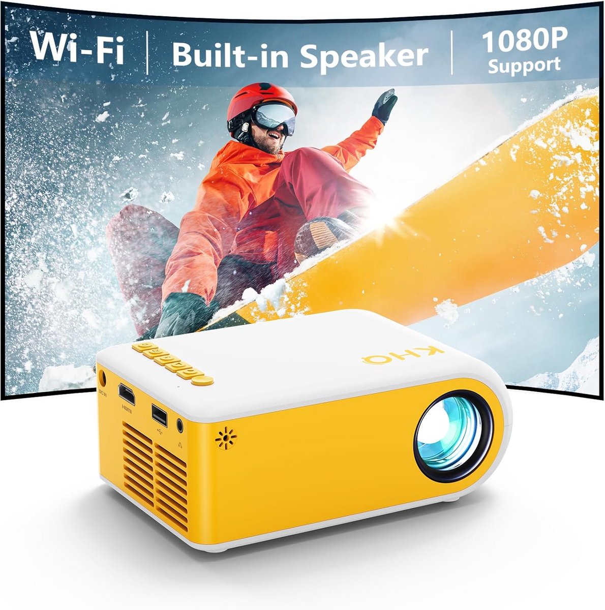 Draagbare Mini Projector voor Buiten en Binnen - HD Beeldkwaliteit
