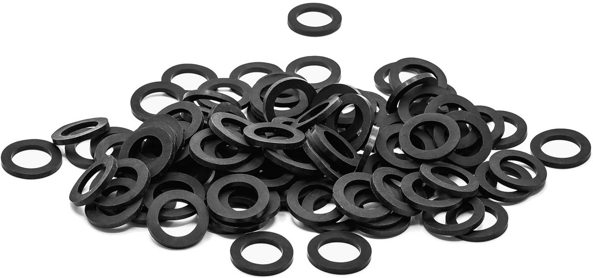100x Platte Rubberen Pakkingen 3/4 Inch (24x16x2mm) - Duurzame Afdichting voor Water & Verwarming