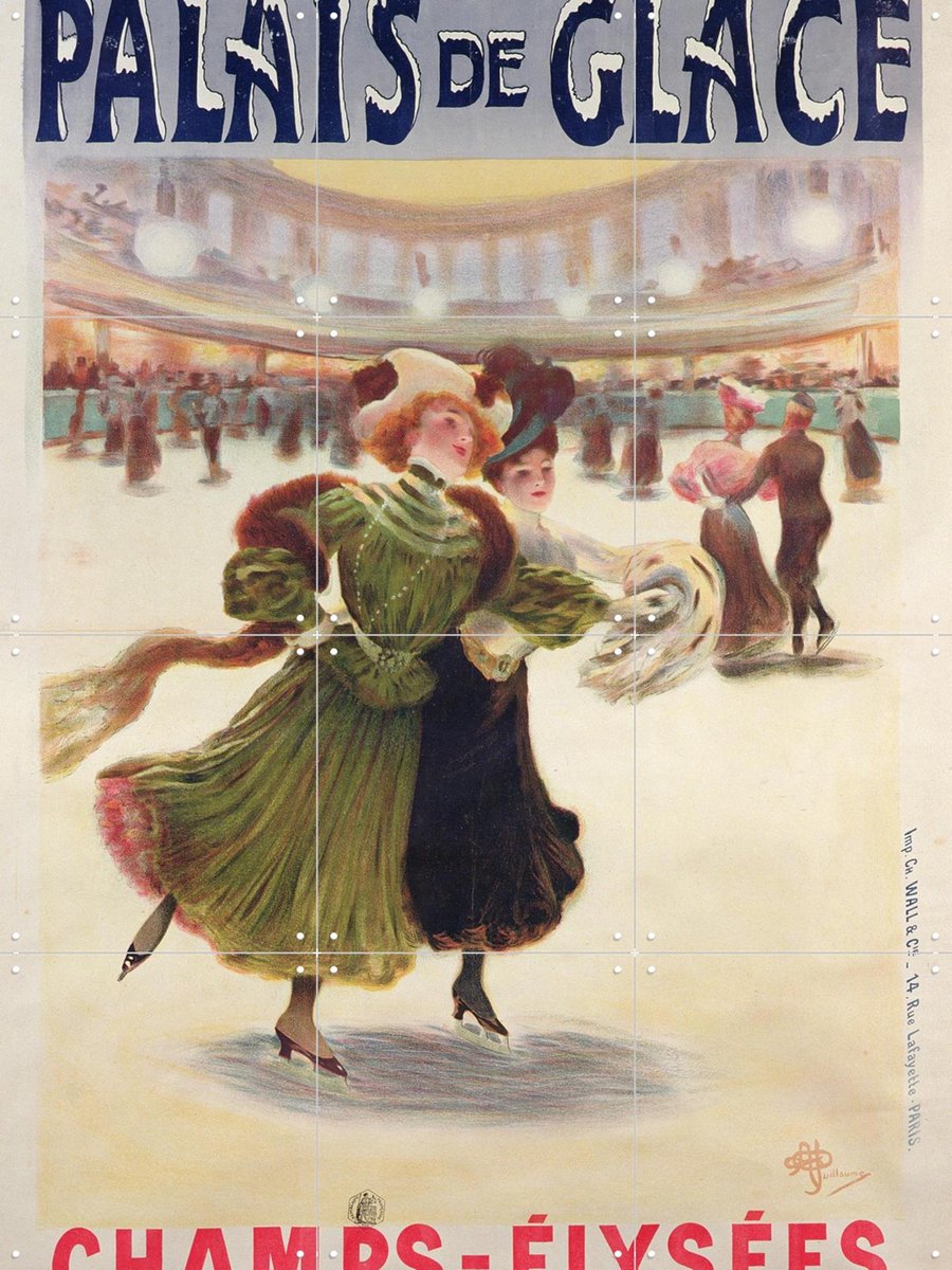 IXXI Palais de Glace Champs-Elysees, Bridgeman Images - 60 x 80 cm - Gratis ophangtool - Grote wanddecoratie en posters - Kleurrijk, Illustraties