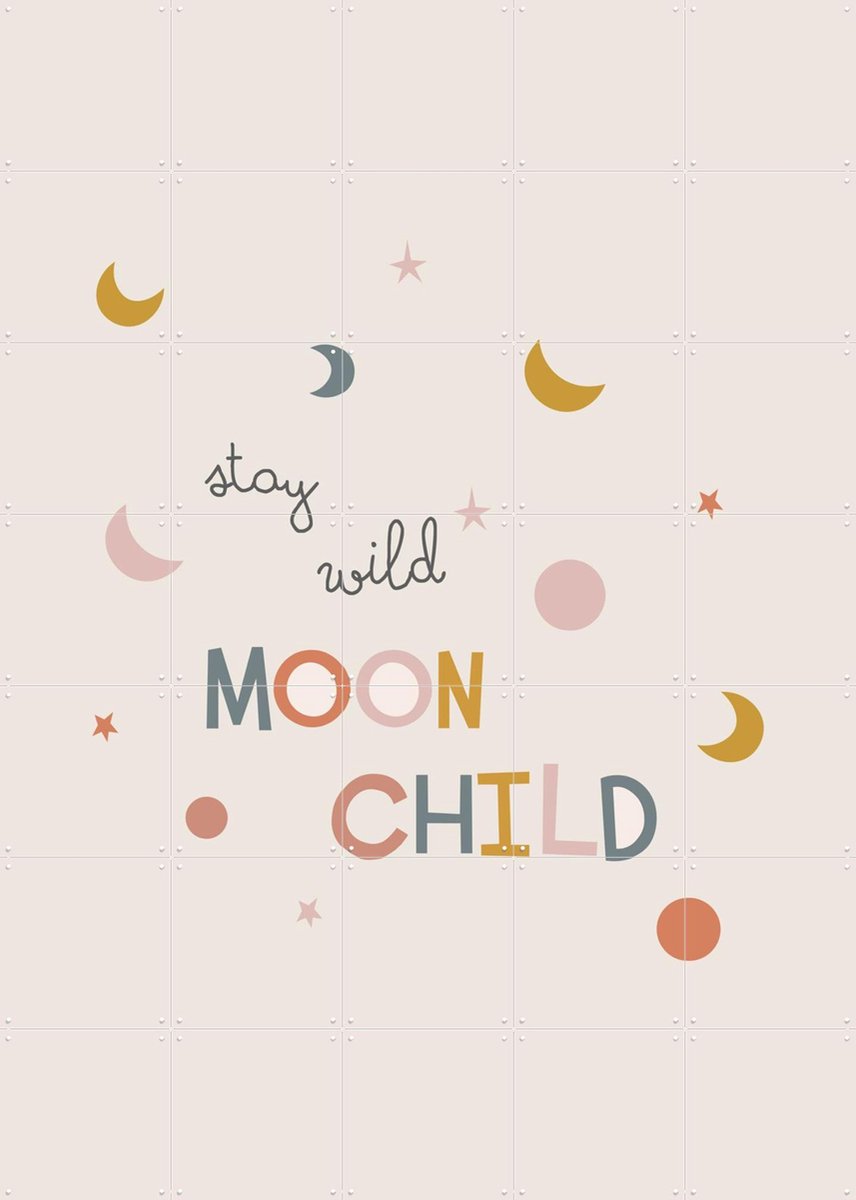 IXXI Stay Wild Moon Child, Menina Lisboa & Various - 100 x 140 cm - Gratis ophangtool - Grote wanddecoratie en posters Kinderkamer, Babykamer, Baby