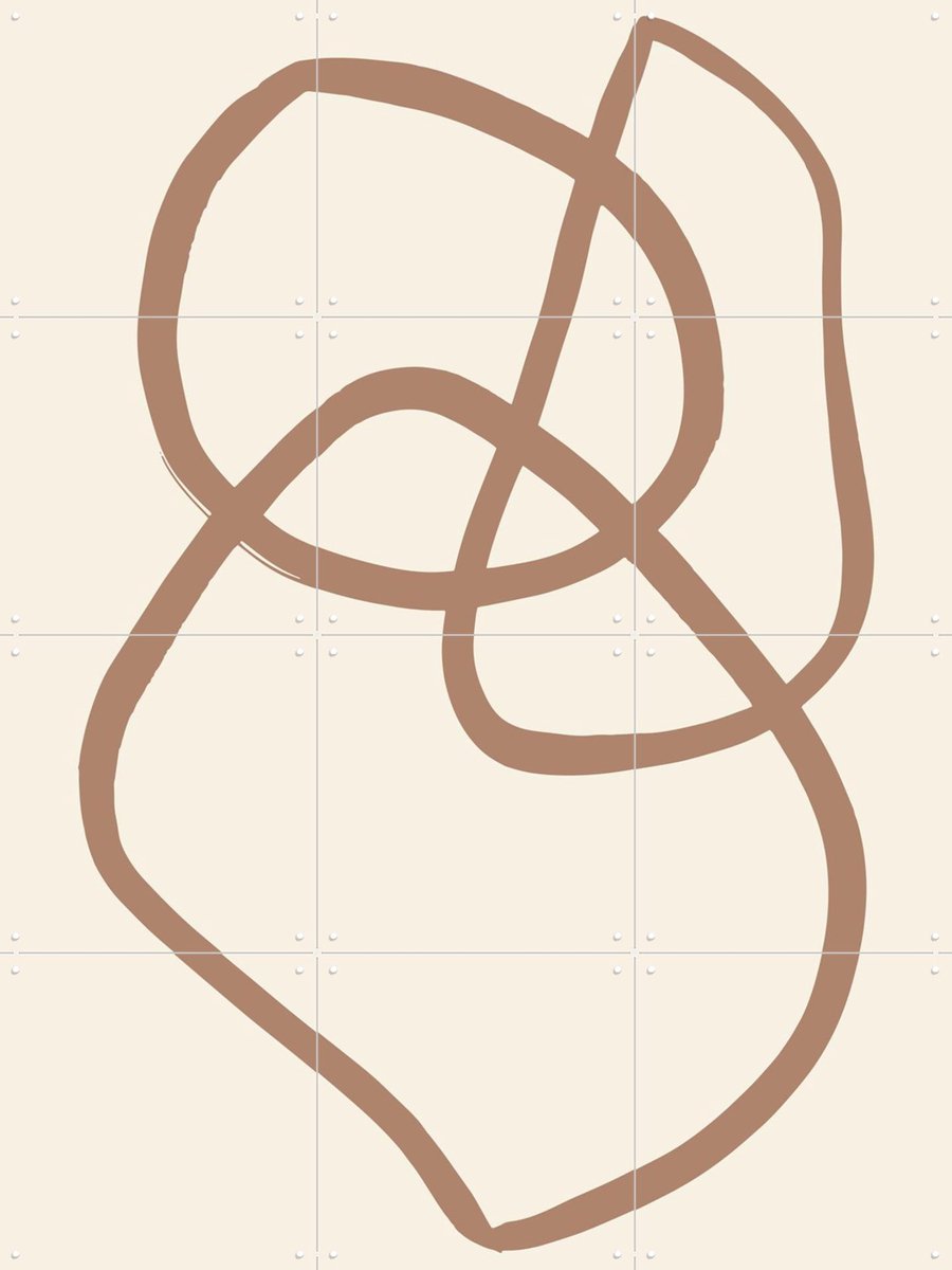 IXXI Abstract Lines Mocha 5, Various - 60 x 80 cm - Gratis ophangtool - Grote wanddecoratie en posters - Grafisch Ontwerp, Abstract, Abstract