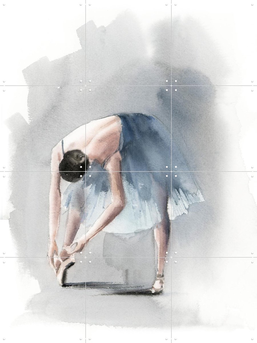 IXXI Ballerina Blue 3, Canot Stop Painting - 60 x 80 cm - Gratis ophangtool - Grote wanddecoratie en posters