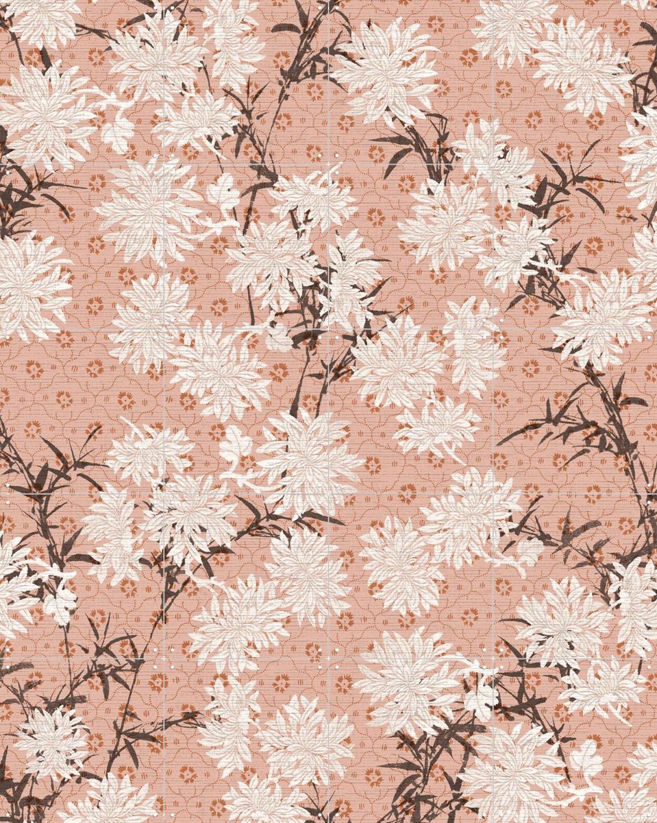 IXXI Bamboo Sakura Florals, Bloomery Decor - 80 x 100 cm - Gratis ophangtool - Grote wanddecoratie en posters - Illustraties, Vintage, Art Nouveau