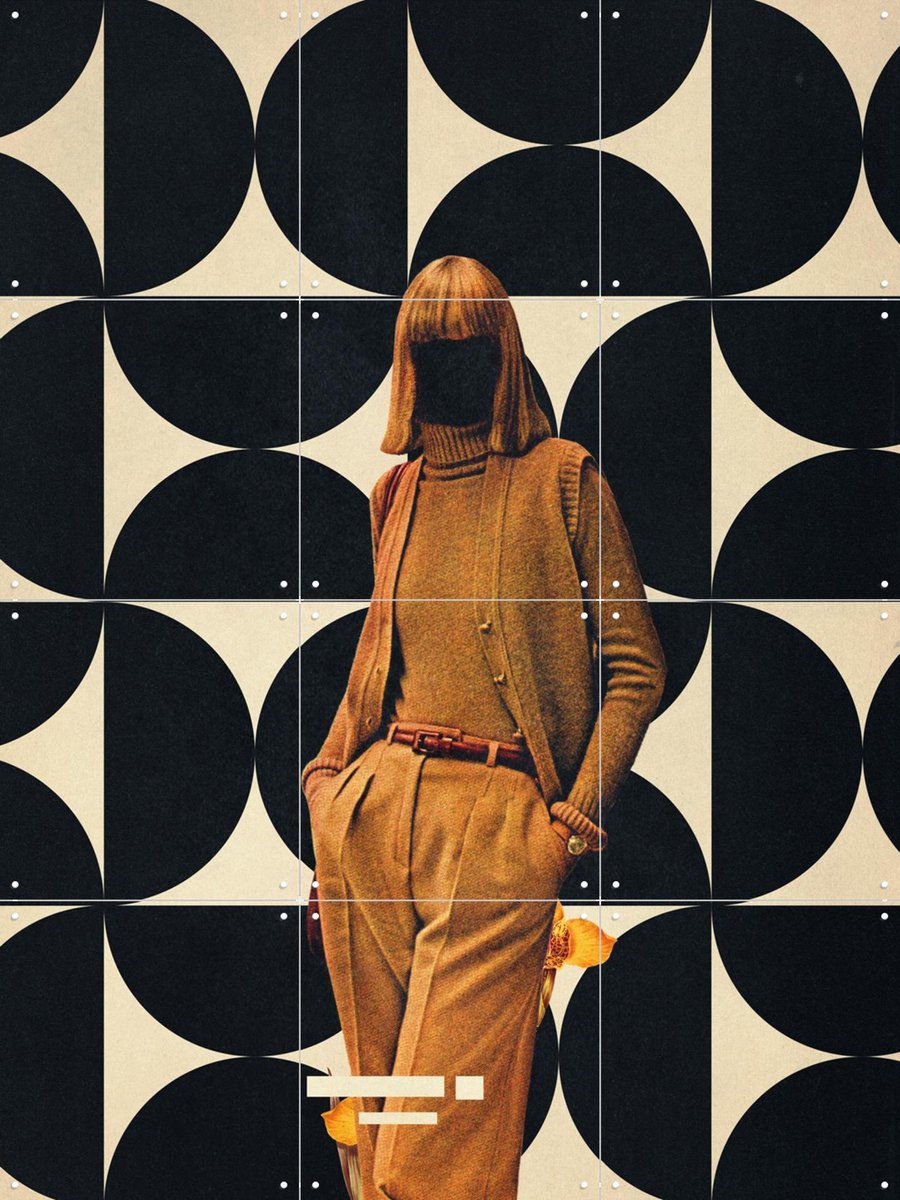 IXXI 1978, Frank Moth - 60 x 80 cm - Gratis ophangtool - Grote wanddecoratie en posters - Collage, Geometrische Kunst, Grafisch Ontwerp, Vintage